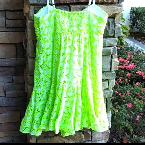 Lilly Pulitzer Brianna Dress Green Eyelet Size 4 NWT - Picture 8 of 10